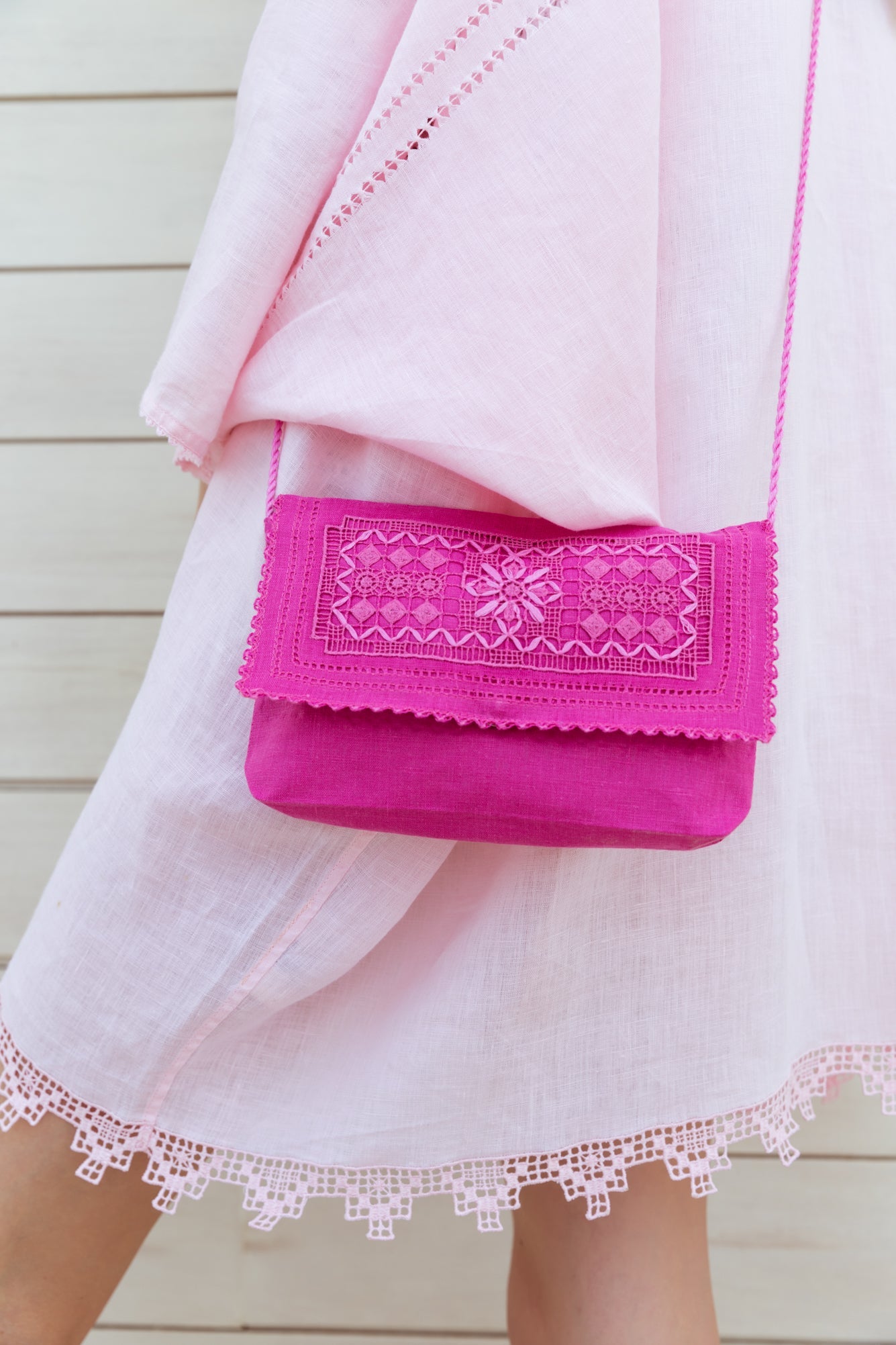 Varvara Mini Cross-body Bag in Fuchsia Pink Balushka