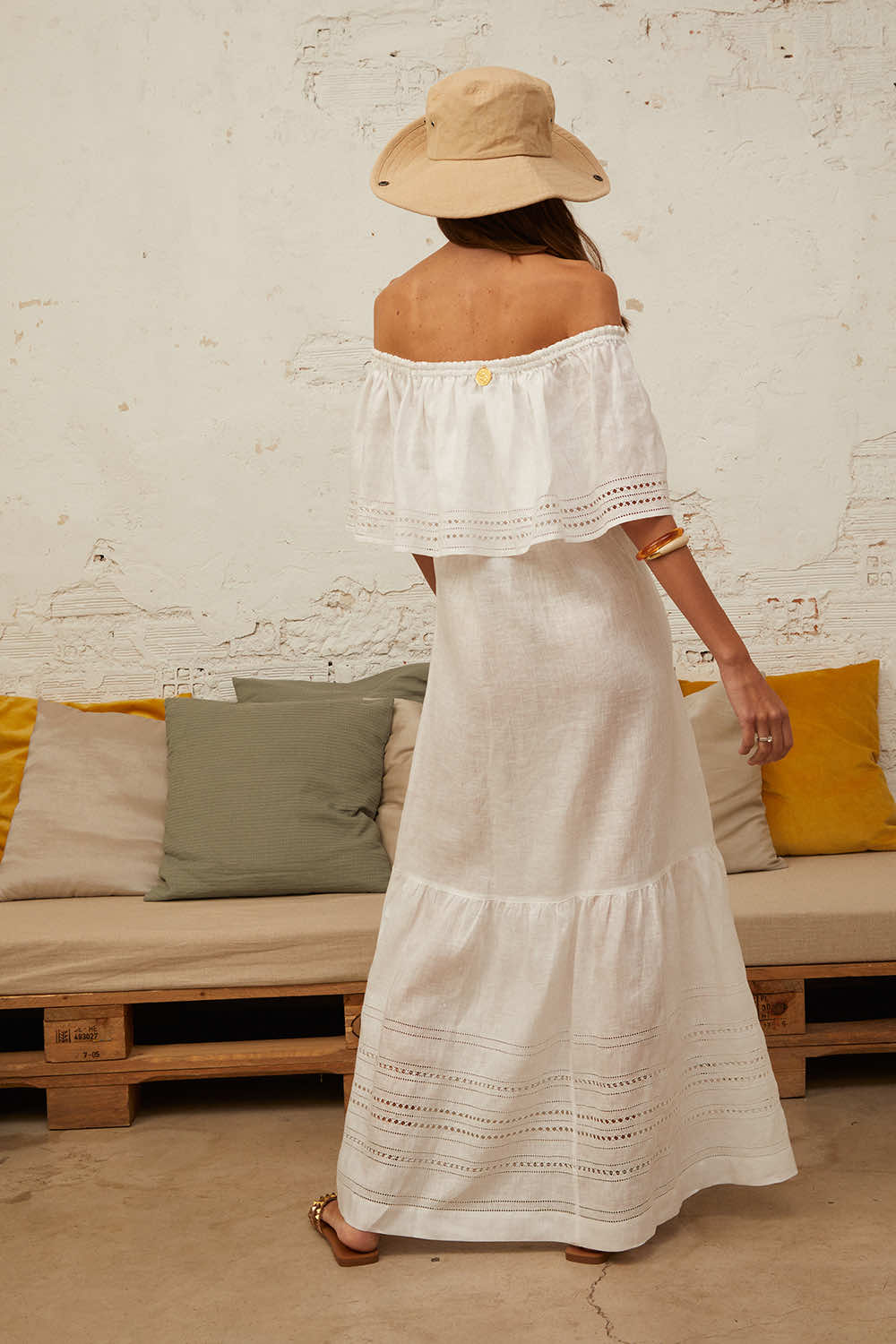 Lyubava Maxi Dress in Elegant White Balushka