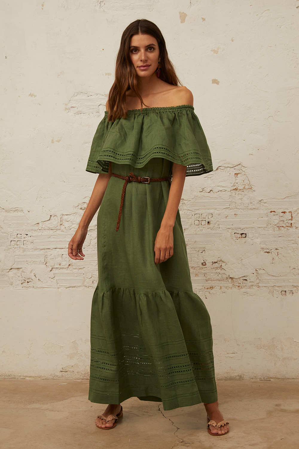 Lyubava Maxi Dress in Rainforest Green Balushka