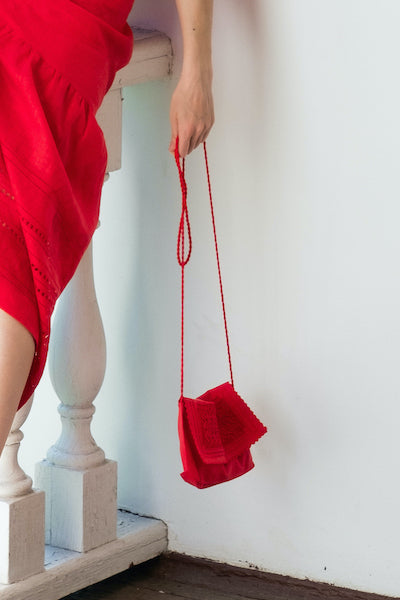 Varvara Mini Cross-body Bag in Scarlet Red Balushka