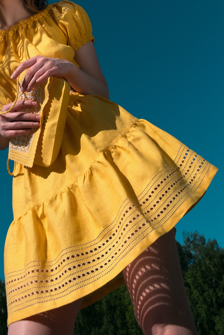Yarina Mini Skirt in Canary Yellow Balushka