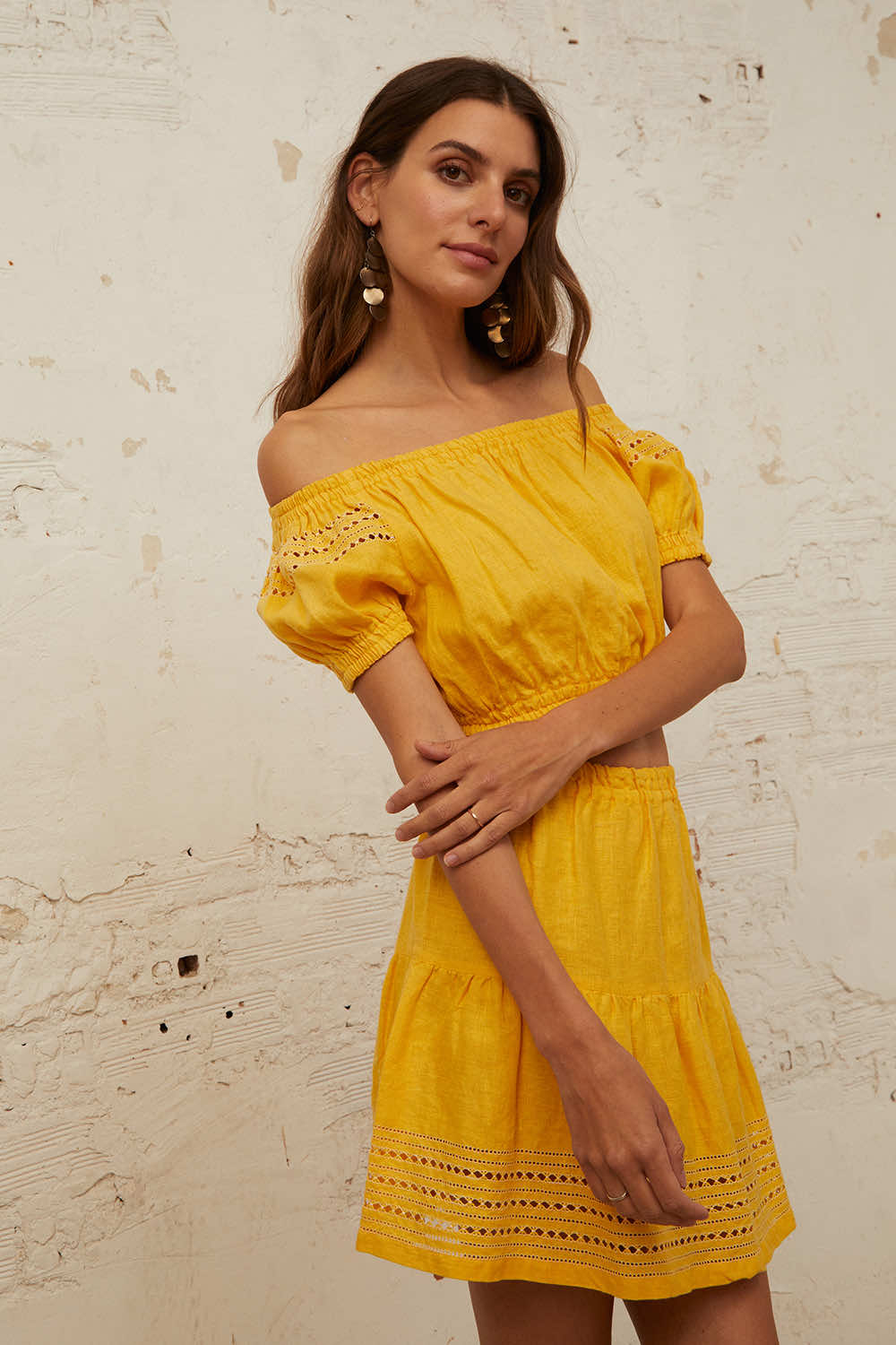 Yarina Mini Skirt in Canary Yellow Balushka